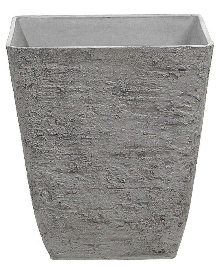 Maceta de mezcla de piedra gris oscuro 39 x 39 cm DELOS_740403