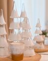 Fehér Karácsonyfák Üvegből Háromdarabos Szettben LED Világítással KIERINKI_847912