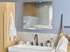 Bathroom Wall Mounted Mirror Cabinet 80 x 70 cm Black NAVARRA_905872