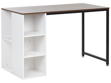 Schreibtisch weiss / dunkler Holzfarbton 120 x 60 cm DESE