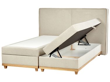 Kontinentálna posteľ s úložným priestorom 180 x 200 cm béžová DYNASTY