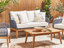 Monivärinen ulkotyynysetti lehtikuviolla 45 x 45 cm 2 kpl TEGEA Monivärinen ulkotyynysetti lehtikuviolla 45 x 45 cm 2 kpl TEGEA