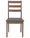 Conjunto de 2 cadeiras de jantar em madeira castanha escura e cinzento MODESTO_696512