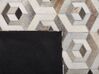 Teppich Kuhfell beige / braun 140 x 200 cm geometrisches Muster Kurzflor TAVAK_787189