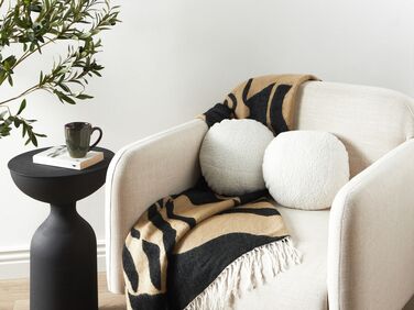 Set of 2 Teddy Cushions ⌀ 30 cm White RUTABAGA
