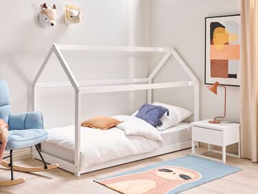Wooden Kids House Bed EU Single Size White TOSSE