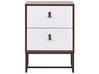 2 Drawer Bedside Table Dark Wood with White NUEVA_787571