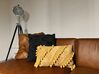 Viscose Cushion with Pompoms 30 x 50 cm Yellow AYROOR_848468