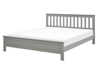 Wooden EU King Size Bed Grey MAYENNE