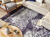 Teppich Viskose violett / weiss 140 x 200 cm orientalisches Muster Kurzflor AKARSU_837101