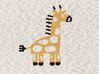 Manta infantil em algodão creme com padrão de girafas 130 x 170 cm CHILARI_905697