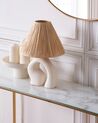 Lampada da tavolo ceramica bianca e naturale 42 cm BARBAS_883772