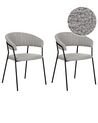 Sada 2 jídelních židlí s buklé čalouněním šedé MARIPOSA_884689