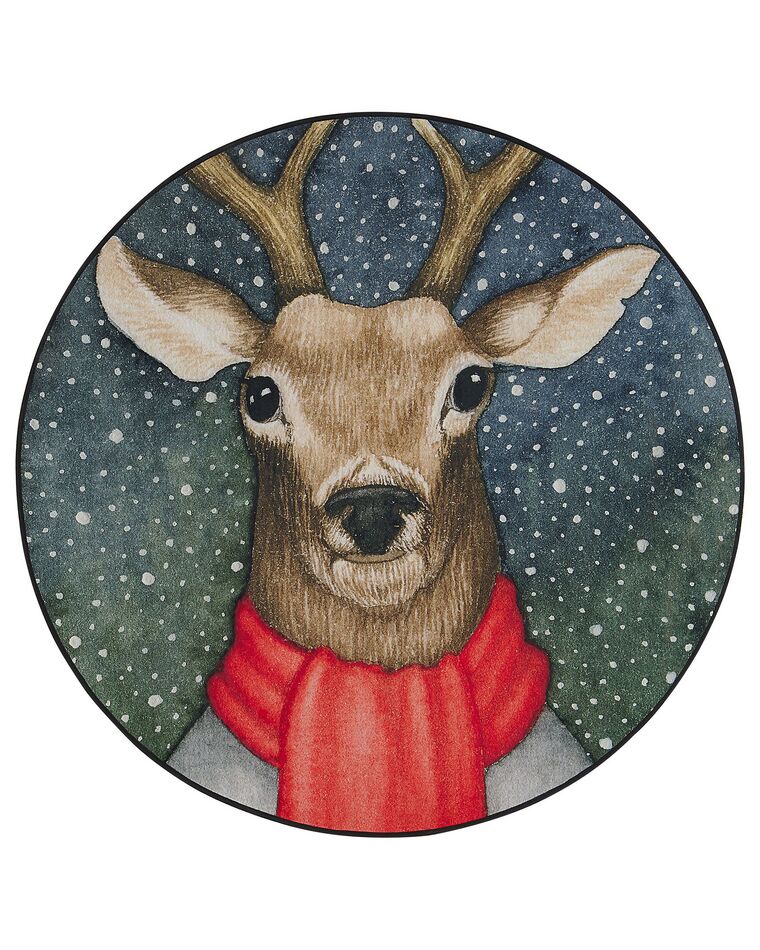 Tappeto natalizio motivo renna ⌀ 140 cm EREGLI_738049