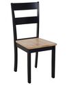 Set of 2 Dining Chairs Black and Light Wood GEORGIA_735873