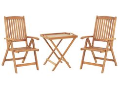 Parvekekalustesetti akaasiapuinen vaaleanruskea JAVA