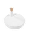 Lámpara de mesa de metal blanco/madera clara 53 cm ALDAN_680469