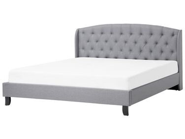 Fabric EU Super King Size Bed Grey BORDEAUX
