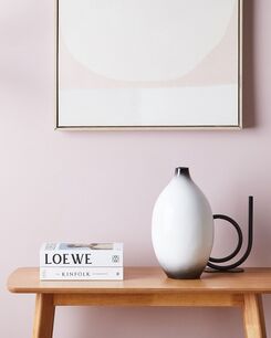 Koristemaljakko terrakotta valkoinen/musta 36 cm BAEZA Koristemaljakko terrakotta valkoinen/musta 36 cm BAEZA