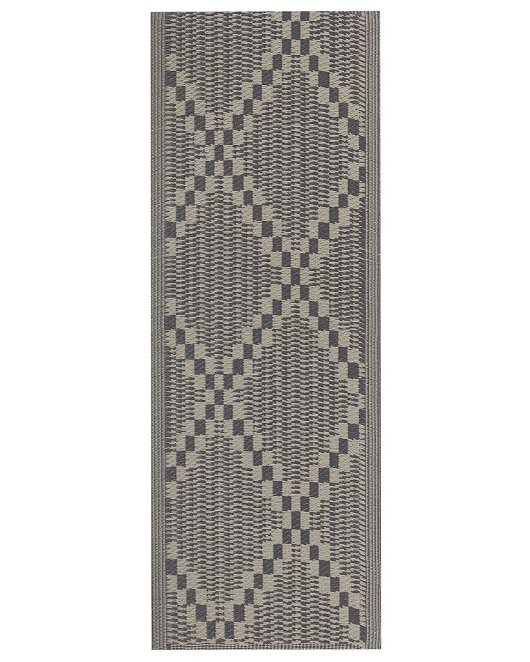 Outdoor Teppich taupe 60 x 105 cm kariertes Muster Kurzflor JALNA_766633