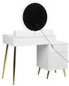 6 Drawers Dressing Table with LED Mirror and Stool White and Gold YVES_881921