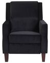 Velvet Recliner Chair Black EGERSUND_794304