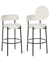 Set of 2 Boucle Bar Chairs White ALLISON_915903