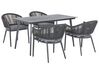 Trädgårdsmöbelset av bord och 4 stolar aluminium grå MILETO_809932