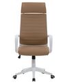 Faux Leather Swivel Office Chair Brown LEADER_753747