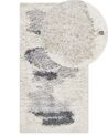 Teppich weiss / grau 80 x 150 cm abstraktes Muster Shaggy MASIS_854483