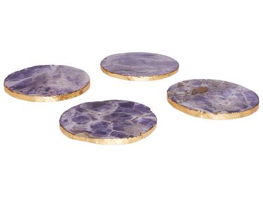 Conjunto de 4 posavasos de ágata violeta RESEN