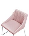 Zestaw 2 krzeseł do jadalni welurowy różowy ARCATA_808609