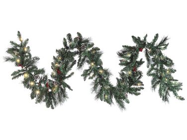 Pre-Lit Frosted Christmas Garland 270 cm Green WAPTA