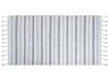 Outdoor Teppich cremeweiß / grau 80 x 150 cm Streifenmuster Kurzflor BADEMLI_846528