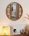 Round Wooden Wall Mirror ⌀ 60 cm Light FIRMINY_797023