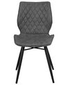 Set of 2 Fabric Dining Chairs Grey LISLE_724312