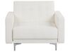 Modular Faux Leather Living Room Set White ABERDEEN_739492
