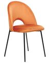 Conjunto de 2 cadeiras de jantar em veludo laranja COVELO_859975