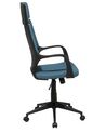 Cadeira de escritório em tecido preto e azul DELIGHT_688475