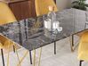 Dining Table 140 x 80 cm Marble Effect Black with Gold KENTON_785246