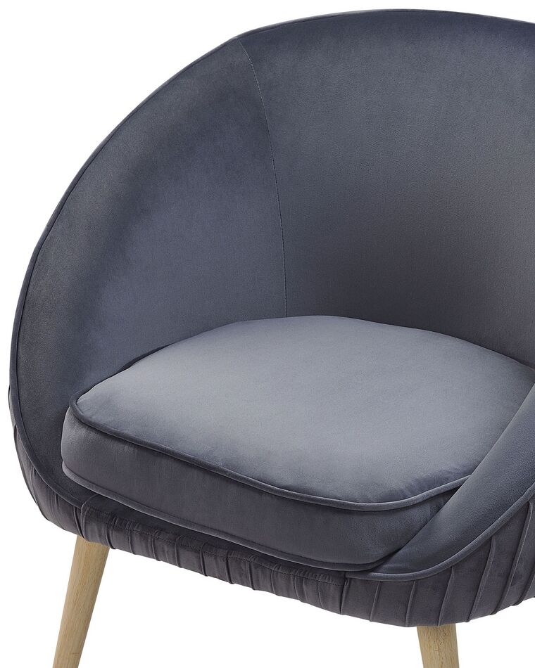 Poltrona A Dondolo Beliani In Velluto Grigio Chiaro - Design Moderno, Struttura In Legno