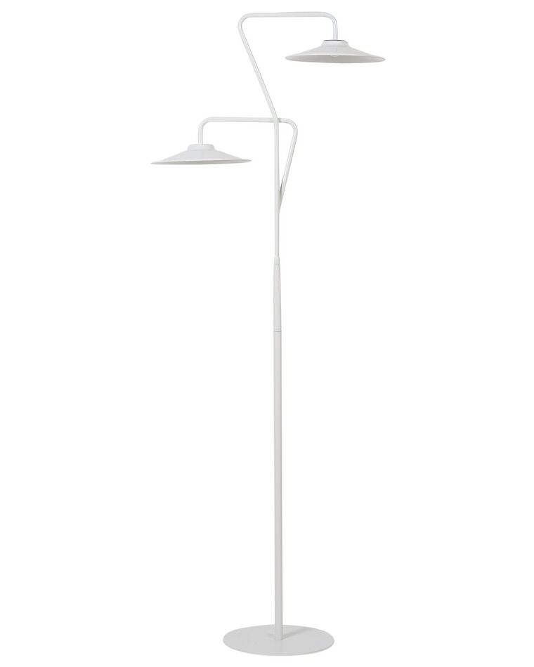Candeeiro de pé com 2 luzes LED em metal branco GALETTI_900133