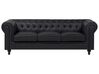 3 Seater Faux Leather Sofa Black CHESTERFIELD Big_710748