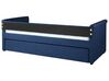 Tagesbett ausziehbar Leinenoptik marineblau Lattenrost 80 x 200 cm LIBOURNE_847834