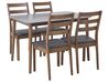 Jedálenská súprava stola a 4 stoličiek sivá/tmavé drevo MODESTO_696614