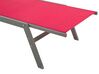 Chaise longue en acier et textile rouge LEVANZO_825481
