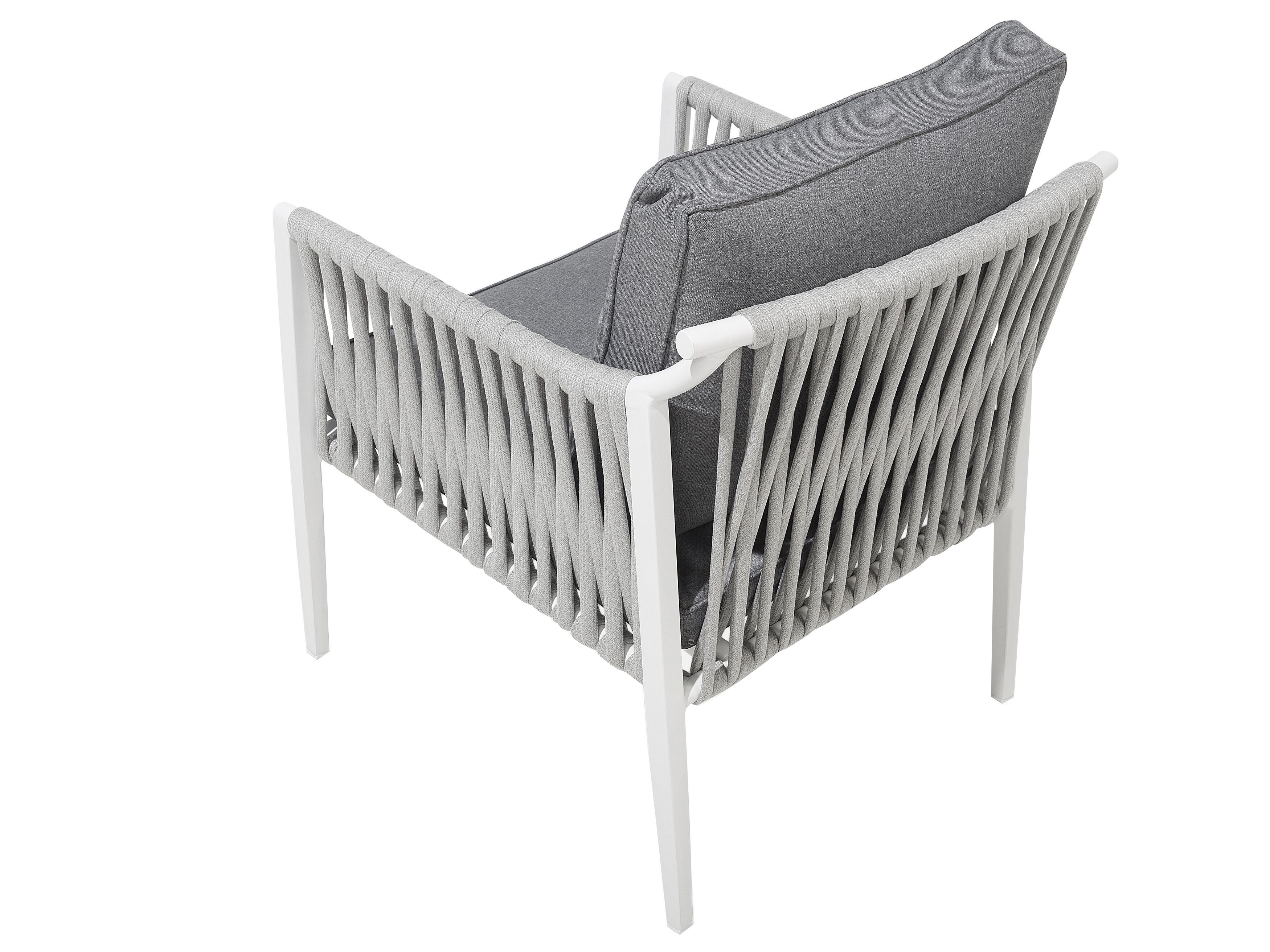 Lounge Set Aluminium weiß 4Sitzer Auflagen grau LATINA Beliani.at