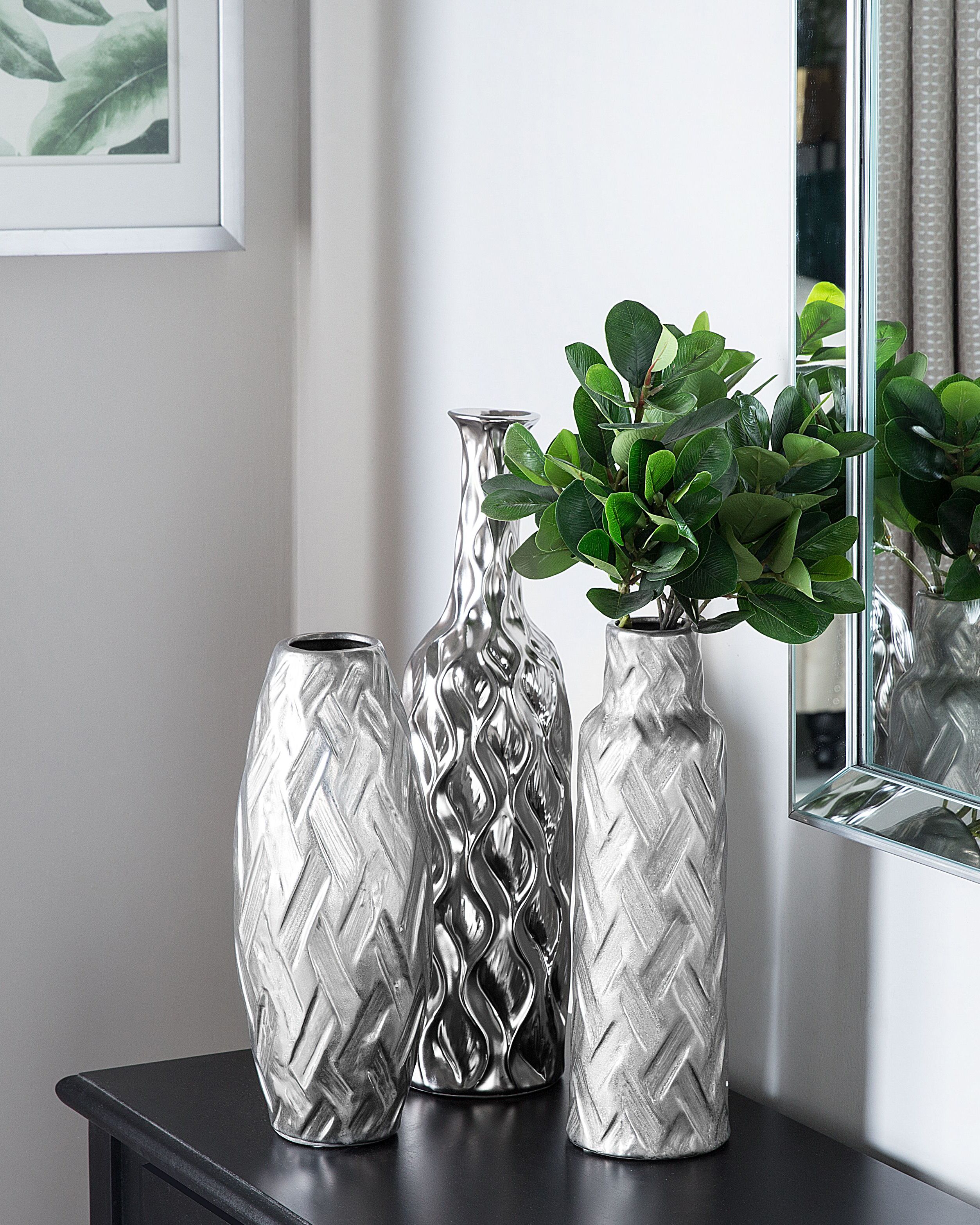 EGIZIA VASO CRISR E ARGENTO LEOPARDO NERO H32 EGIZIA VASO CRISR E ARGENTO LEOPARDO NERO H32