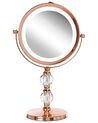 Kosmetikspiegel roségold mit LED-Beleuchtung ø 18 cm CLAIRA_813651