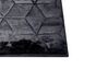 Koberec z umelej zajačej kožušiny 80 x 150 cm čierny THATTA_858677